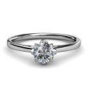 Silver Ring with Swarovski Elements White Gold Solitaire