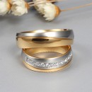 Couple Rings Bands Steel His and Hers Gold and Silver