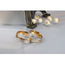 Couple Rings Bands Steel His and Hers Gold and Silver
