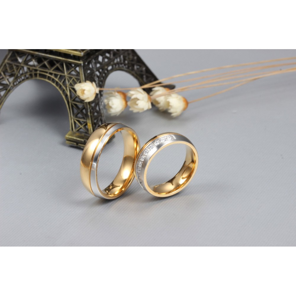 Couple Rings Bands Steel His and Hers...