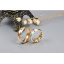 Couple Rings Bands Steel His and Hers Gold and Silver