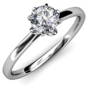 Silver Ring with Swarovski Elements White Gold Solitaire