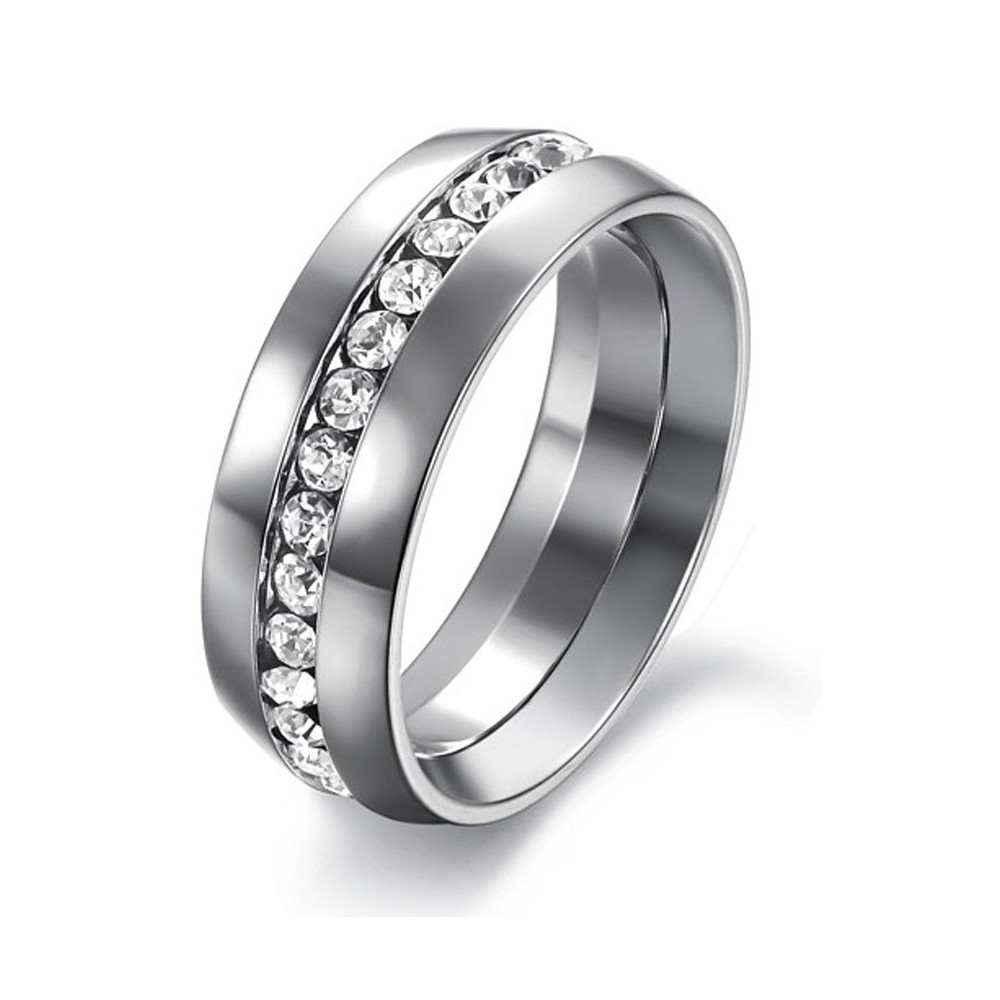 Men's and women's steel ring with a...