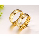 Coppia di Fedine Fidanzamento Acciaio Color Oro Fedi Nuziali Particolari