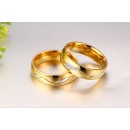 Pair of Engagement Rings in Gold-colored Steel