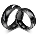 Pair of engagement rings in black steel