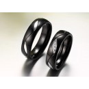Pair of engagement rings in black steel