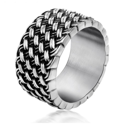 Men's Steel Ring Embossed...