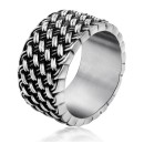 Men's Steel Ring Embossed Dotted Band