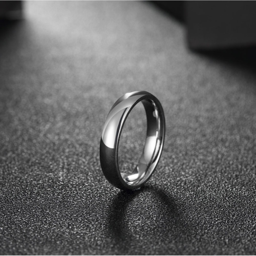 Simple steel wedding bands, silver...