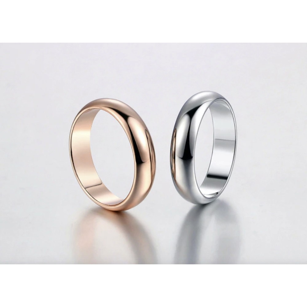 Classic 4mm Silver Rose Gold Couple...