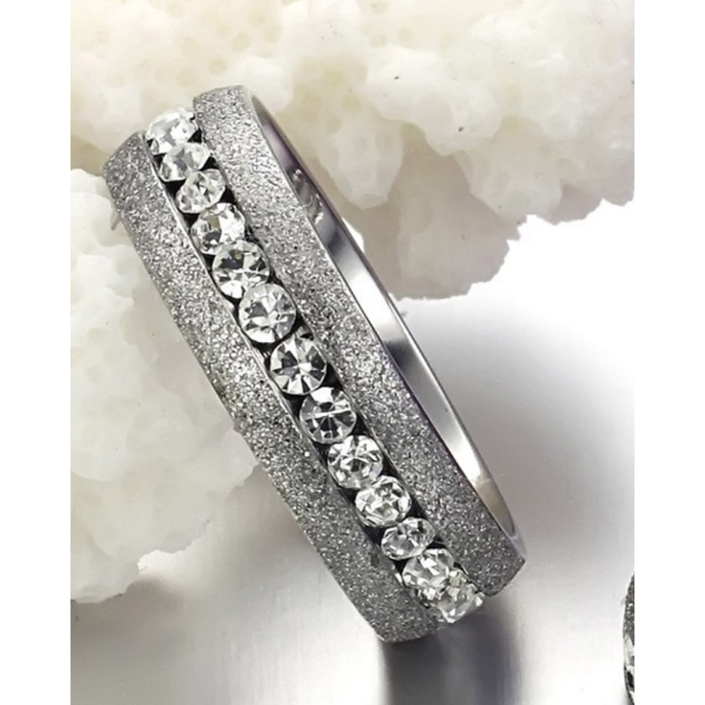 Steel Ring for Women Adorned with...