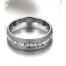 Steel Ring for Women Adorned with Zircons