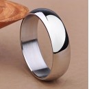 Shiny ring unisex 6mm silver band wedding ring