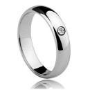 Steel Solitaire Ring Simple Zirconia Women