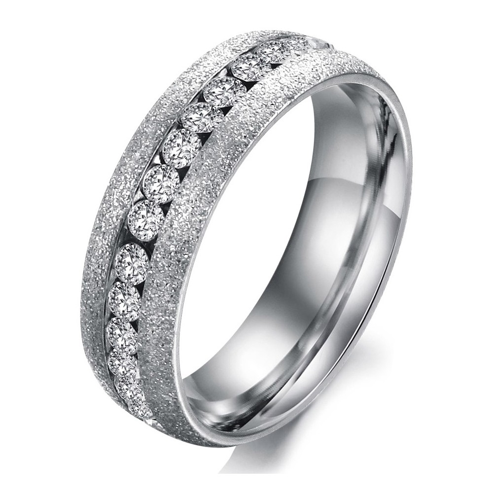 Steel Ring for Women Adorned with...