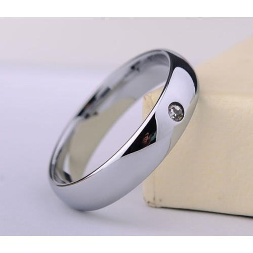 Steel Solitaire Ring Simple... 2