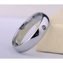 Steel Solitaire Ring Simple Zirconia Women