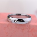 Steel Solitaire Ring Simple Zirconia Women