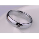 Steel Solitaire Ring Simple Zirconia Women