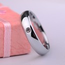 Steel Solitaire Ring Simple Zirconia Women