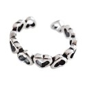 Anello Donna Regolabile in Argento 925 Fascia con Cuori