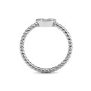 Anello Fedina Argento Swarovski Solitario Cuore