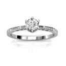 925% Silver Ring with Swarovski White Gold Solitaire