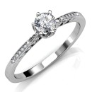 925% Silver Ring with Swarovski White Gold Solitaire