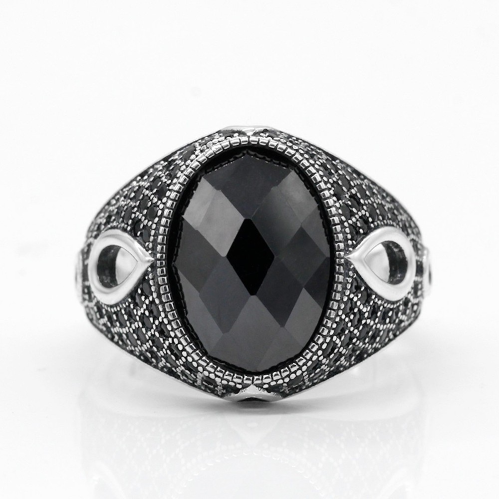 Men's Women's 925% Silver Ring with...