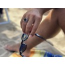 925% Silver Ring with Vintage Black Stone Chevalier Engraving