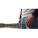 Men's Women's 925% Silver Chevalier Ring Faceted Black Stone