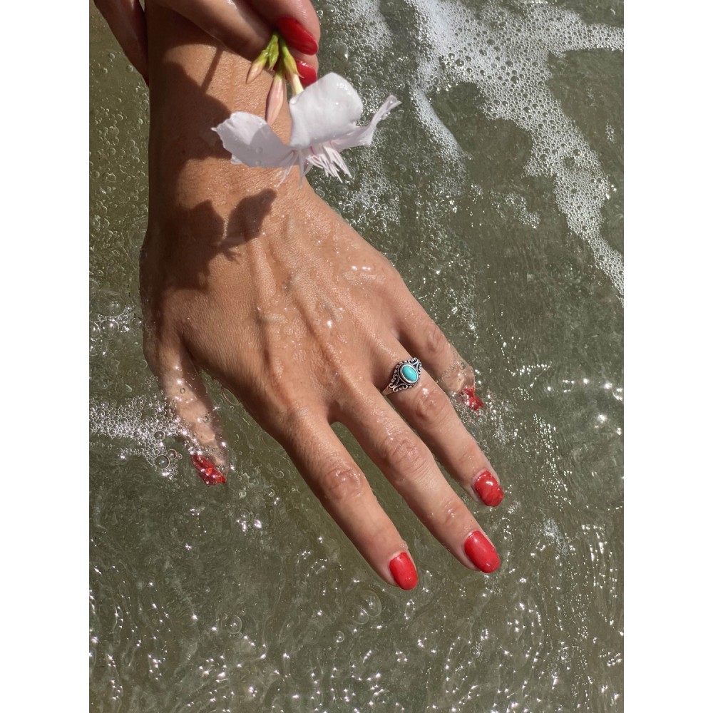 Adjustable Ring with 925 Silver Stone...