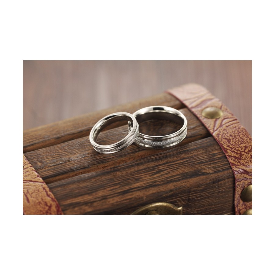 Coppia Fedine Fidanzamento Acciaio...