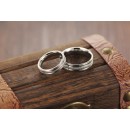 Couple of Engagement Rings in Steel with Engraving