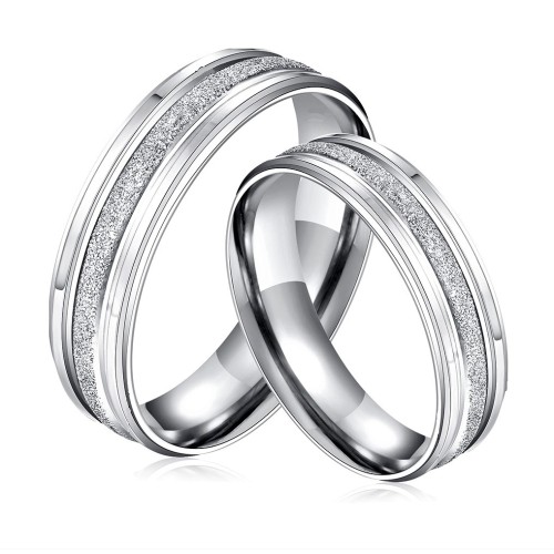 Coppia anelli fidanzamento in acciaio