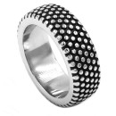 Stainless Steel Ring Unisex Dotted Band