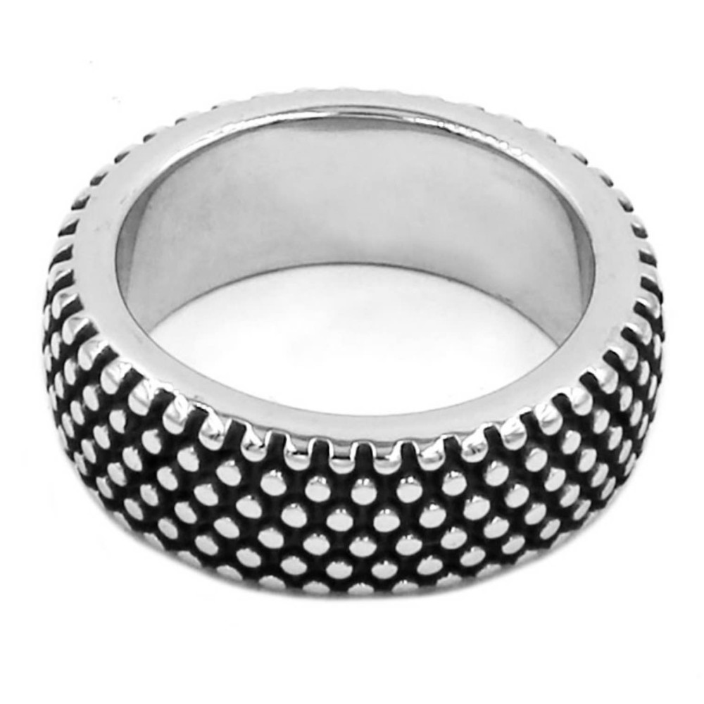 Stainless Steel Ring Unisex Dotted Band