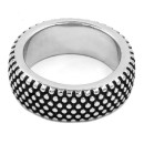 Anello Acciaio Inox Uomo Donna fascia puntinato