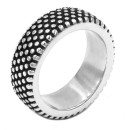 Stainless Steel Ring Unisex Dotted Band