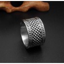 Stainless Steel Ring Unisex Dotted Band