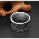 Anello Acciaio Inox Uomo Donna Fascia puntinato