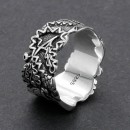 Men Women Skull Band Ring with Engraving in 925% Silver