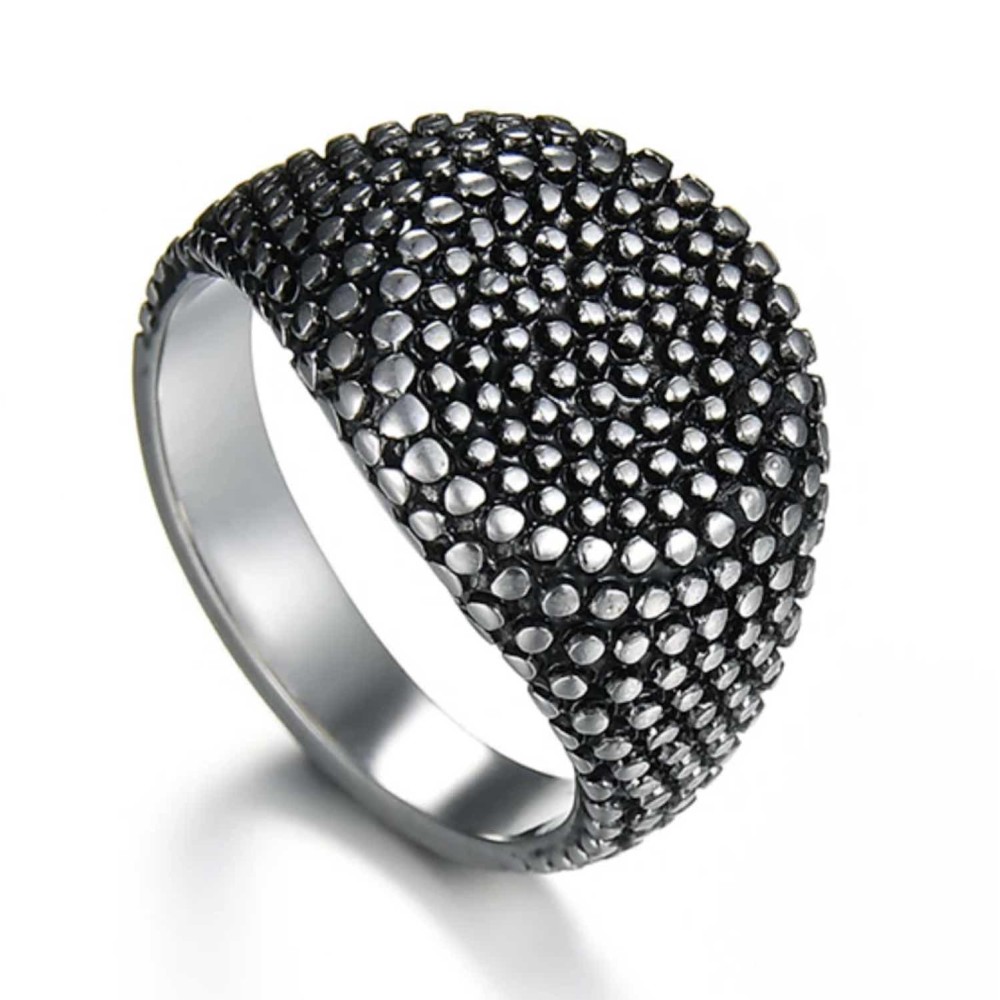 Dotted Round Stainless Steel Ring for...