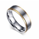 Couple of engagement rings in steel with band and engraving