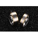 Couple of engagement rings in steel with band and engraving