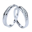 Couple Rings Engagement 925 Sterling Silver Adjustable Men Women