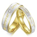 Coppia fedine oro forever love acciaio