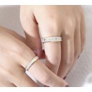 Coppia Fedine acciaio con zircone e incisione forever love Fedi Nuziali Particolari