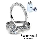 Silver Swarovski Rings Solitaire Eternity Bands